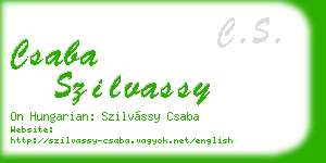 csaba szilvassy business card